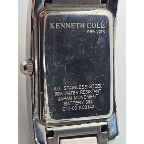 Kenneth Cole KC3142 Rectangular Stainless 50m Date Slim Quartz New Battery Mens - Picture 11 of 11